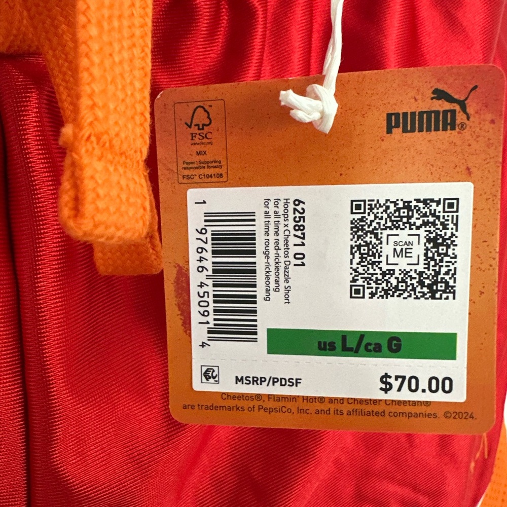 NWT Puma Athletic Red and Orange Basketball Shorts - Picture 3 of 10